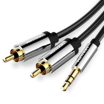 Cablu audio jack rca tata-tata, jack Stereo 3.5mm tata, metalizat, 5 m, Vention