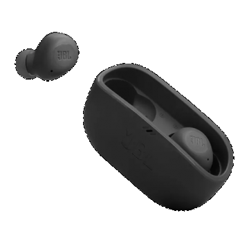 Casti True Wireless JBL Vibe Buds, Bluetooth, Deep Bass, Waterproof IP54/IPX2, Microfon, VoiceAware (Negru)