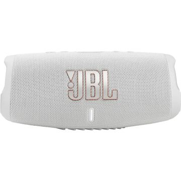 JBL Boxa portabila JBL Charge 5, Bluetooth, Pro Sound, IP67, PartyBoost, Powerbank, Alb