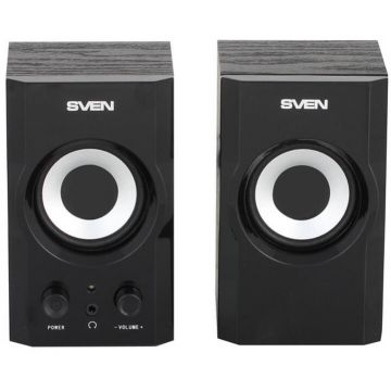 SVEN Boxe SVEN SPS-606, Stereo, 5W, 60Hz-16kHz, Lemn, SV-014230, Negru