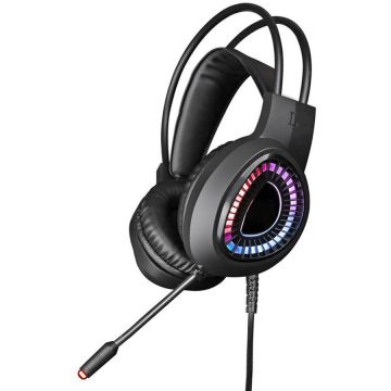 omega Casti Gaming Varr VH8010, Iluminare RGB, Surround 7.1, Negru