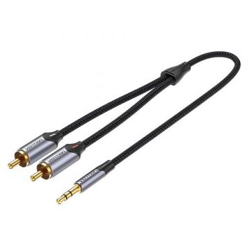 Cablu audio Jack 3.5mm tata la 2 x RCA tata, 1.5 metri, Vention