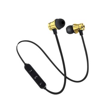 Casti Wireless Bluetooth Sport BT4, Waterproof, Tip In-Ear Headset, Microfon Incorporat, Auriu