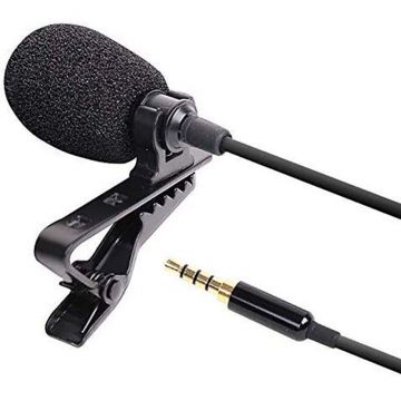 Microfon Lavaliera Techstar® Lapel cu Clip, Reducerea Zgomotului, 3.5mm, TRRS, 1.5m Microfon Lavaliera Techstar® Lapel cu Clip, Reducerea Zgomotului, 3.5mm, TRRS, 1.5m