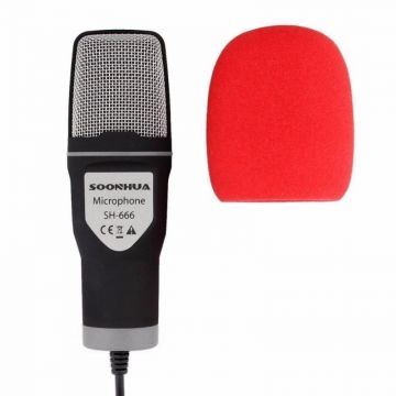 Microfon Profesional SH666 Techstar® Rosu, Inregistrare Vocala Si Karaoke, Negru Microfon Profesional SH666 Techstar® Rosu, Inregistrare Vocala Si Karaoke, Negru