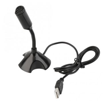 Microfon Techstar® Desktop, de Birou cu Suport, Conexiune USB, Plug&Play, Negru Microfon Techstar® Desktop, de Birou cu Suport, Conexiune USB, Plug&Play, Negru