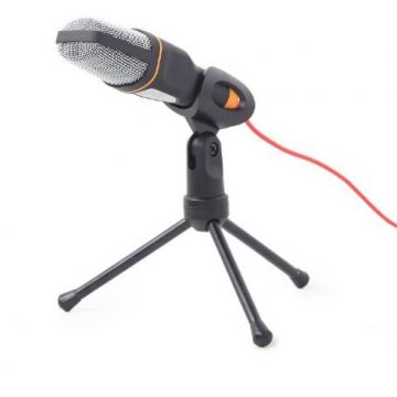 Microfon cu Suport Tip Trepied Conector Jack 3.5MM Negru