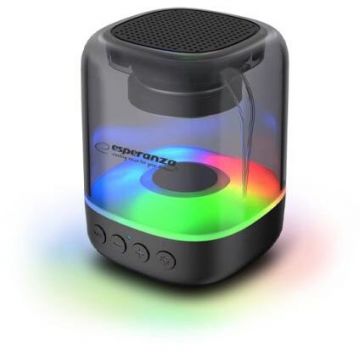 Boxa Portabila EP154 Bluetooth FM LED RGB 3W Negru