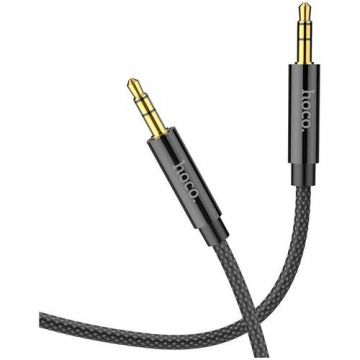 Cablu Audio HOCO UPA19, Jack 3.5 mm la Jack 3.5 mm, AUX, 1m, Negru