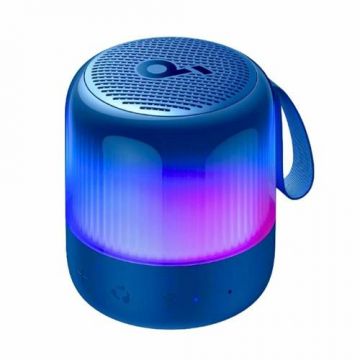 Boxa portabila wireless Anker SoundCore Glow Mini, 8W, Autonomie 12H, Sunet 360°, Waterproof IP67 (Albastru)