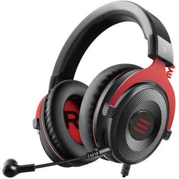 Casti Gaming EKSA E900 3D Stereo cu Fir Negru/Rosu