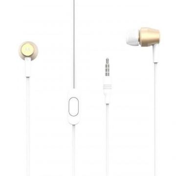 Casti Stereo In-ear Motorola Pace 200, Jack 3.5mm, Cablu 1.2m, Microfon, Control pe fir (Auriu)