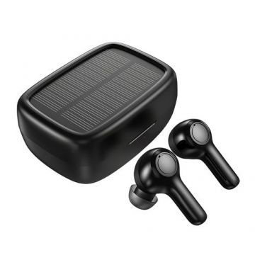 Casti True Wireless cu panou solar Choetech Solar BHT-09, Bluetooth, Microfon (Negru)