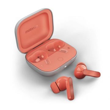 Casti True Wireless Motorola MOTO Buds Guitar, Bluetooth, In-Ear, Smart ANC, Dolby Atmos, Sunet Bose (Roz)