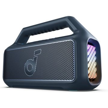 Anker Boxa portabila Anker Soundcore Boom 2, 80W, BassUp 2.0, IPX7, Lumini RGB, Bluetooth 5.3, Albastru