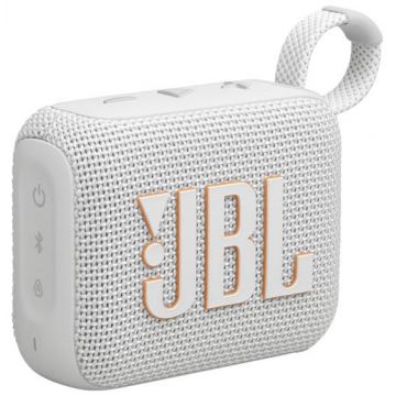 Boxa portabila JBL Go 4, 4.2 W, Bluetooth, Autonomie 7 ore, IP67 (Alb)