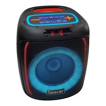 Boxa portabila Spacer SPB-BEAR-BT, 40 W, Bluetooth, AUX audio, radio FM, USB/microSD (Negru)