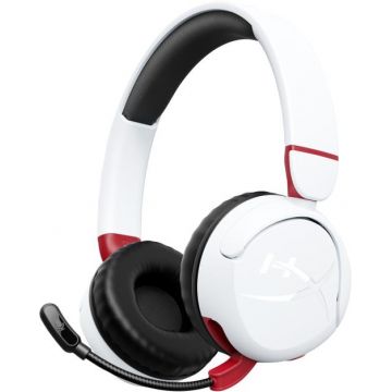 Casti Gaming HyperX Cloud Mini Wireless, Bluetooth, On-Ear, Stereo, Microfon, Multiplatforma (Alb)