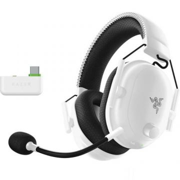 Casti Gaming Wireless Razer BlackShark V2 Pro Xbox, Bluetooth, Over-Ear, Microfon, Anulare zgomot pasiv (Alb)