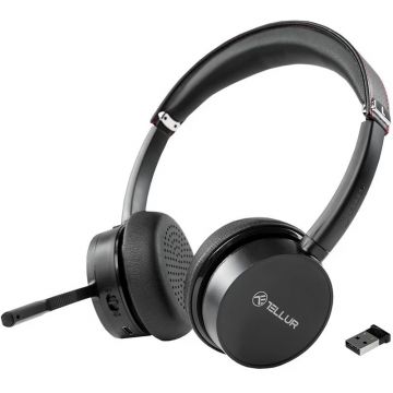 Casti Tellur On-Ear, Voice Pro Wireless, Black