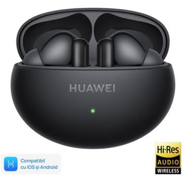 Casti True Wireless In-Ear Huawei FreeBuds 6i, Bluetooth, Hybrid ANC, Microfon, IP54, Multi connect (Negru)