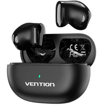 Casti Vention In-Ear, Tiny T12 TWS Bluetooth 5.3 Black