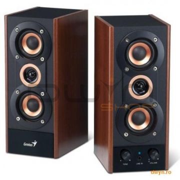 genius Boxe 2.0 Genius 'SP-HF800A', RMS: 20W (10Wx2), black&cherry wood, line in '31730997100'