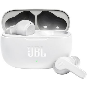 JBL Casti audio in-ear JBL Vibe 200, True Wireless, Bluetooth, Deep Bass, Alb