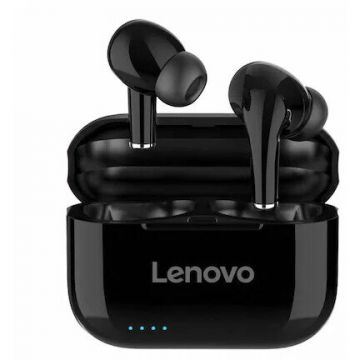 Lenovo Casti Bluetooth 5.0 Wireless, Lenovo LP1S, Negru, HD Sound, rezistente la apa, compatibilitate universala