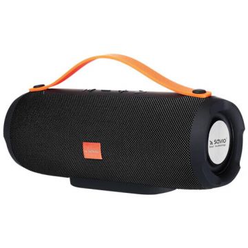 Savio Boxa portabila Savio BS-023, 2x5W, Bluetooth, Functie handsfree, USB, SD, AUX, Radio FM, 1200 mAh, Negru