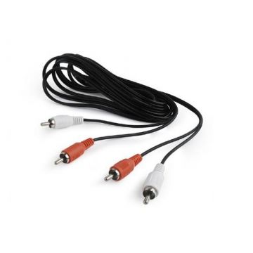 Cablu audio-video Gembird CCAB-2R2R-6, RCA, 1.8m (Negru)