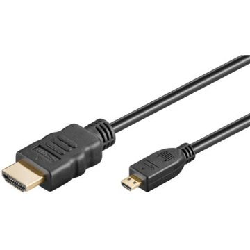 cablu hdmi 2.0 - micro hdmi cu functie ethernet goobay, 4k/60hz, 3m, negru