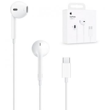 Casti Cu Fir EarPods Intraauriculare Microfon Alb