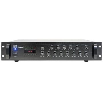 mixer pa amplificat 100v 240w 5 zone cu usb/bluetooth/sd/fm