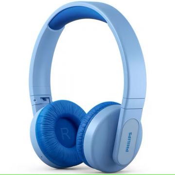 Resigilat - Casti Over-Ear Philips Kids, Lighting, Bluetooth, autonomie 28 ore, Albastru