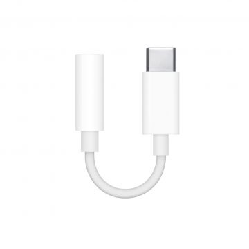 Adaptor Apple MU7E2ZM/A, USB-C - Jack 3.5mm, alb