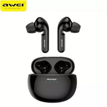 AWEI Căști Bluetooth AWEI 5.0 T15 TWS + stație de andocare neagră (AWE0047)