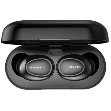 AWEI Căști Bluetooth AWEI 5.0 T16 TWS + stație de andocare neagră (AWE0043)