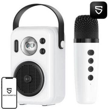 Boxa Wireless Hi-sing  Bluetooth Set Karaoke Autonomie 5h Alb