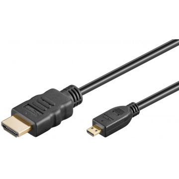 Cablu micro HDMI-D la HDMI 8K60Hz/4K120Hz T-T 1m, Goobay G74432