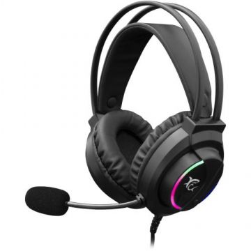 Casti Gaming White Shark WOLF Over-Ear, Stereo, 50mm Driver, Microfon Omnidirectional, Control Volum pe Casca, Cablu 2m, USB, Negru