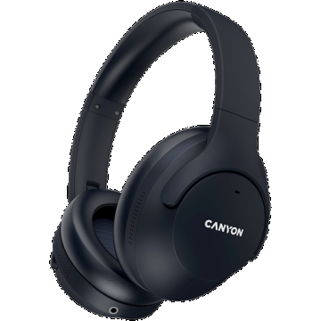 Casti Stereo Wireless CANYON OnRiff 10, Bluetooth 5.3, ANC, Hi-Fi, Autonomie 25 ore, Microfon (Negru)