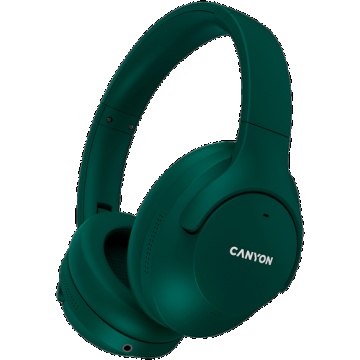 Casti Stereo Wireless CANYON OnRiff 10, Bluetooth 5.3, ANC, Hi-Fi, Autonomie 25 ore, Microfon (Verde)