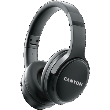 Casti Stereo Wireless CANYON OnRiff 4, Bluetooth 5.3, Autonomie 50 ore, Microfon (Negru)