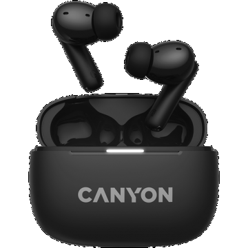 Casti True Wireless CANYON OnGo TWS-10 ANC+ENC, Bluetooth 5.3, ANC, 4 Microfoane, Fast-Pair (Negru)