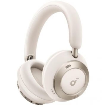 Casti Wireless Over-Ear Soundcore Space One Pro Adaptive Active Noise Cancelling Hi-Res 6 Microfoane Bluetooth 5.3 Alb