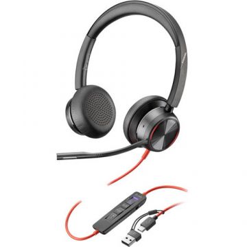 HP Căști USB-C Poly Blackwire 8225 Stereo Microsoft Teams Certified + Adaptor USB-C/A 8X225AA