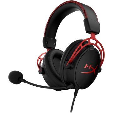 HP Casti gaming HyperX Cloud Alpha, drivere 50mm Dual Chamber, microfon detasabil cu noise cancelling, certificat Discord/TeamSpeak, spuma cu memorie, multiplatforma, negru/rosu