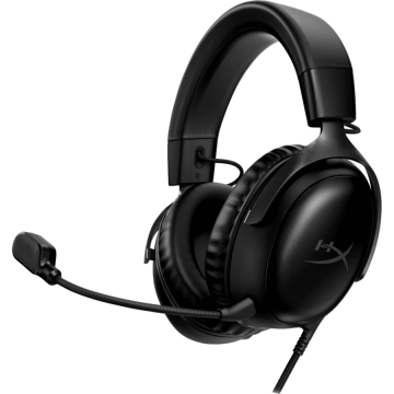 Hyperx Casti Gaming HyperX Cloud III, DTS Headphone:X Spatial Audio, drivere 53mm, microfon detasabil cu metal mesh, noise cancelling si indicator LED, jack 3,5mm, USB-C, USB-A, cupe cu spuma cu memorie, multiplatforma, negru/rosu