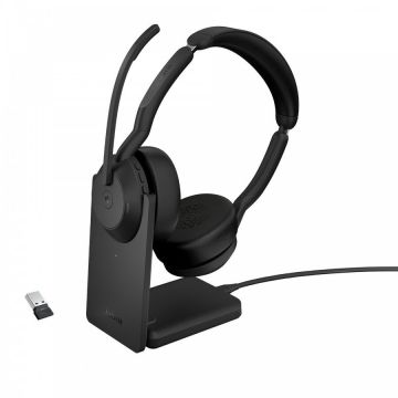 Jabra Jabra 25599-999-989 cască audio & cască cu microfon Căști Prin cablu & Wireless Bandă de fixare pe cap Birou/Call center Bluetooth Stand de încărcare Negru